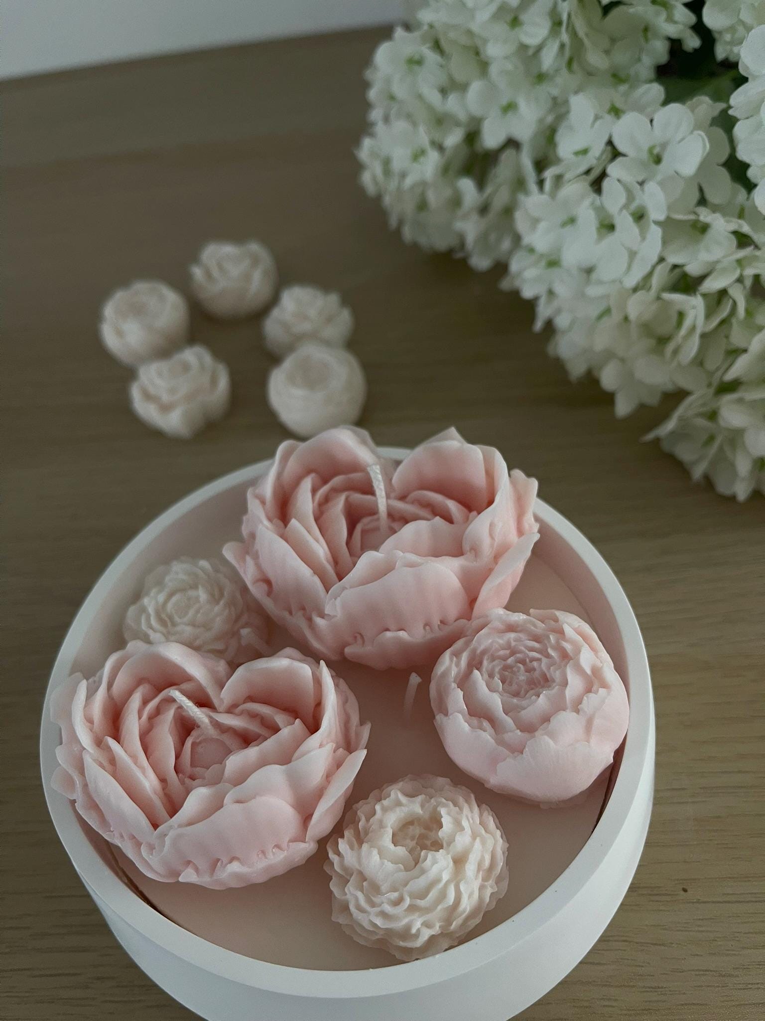 Handmade Flower Candle | Peony & Rose Design | Elegant Decorative Candle | Romantic Gift for Her | Aesthetic Home Decor