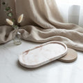 Handmade Oval Tray – Minimal Marble Look | Aesthetic Home Decor | Jewelry & Candle Display | Gift Idea | Elegant Cement Tray