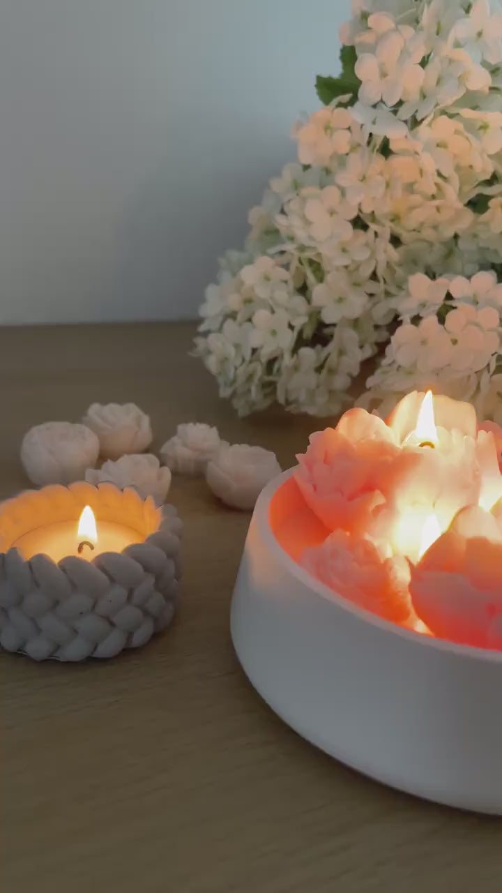 Handmade Flower Candle | Peony & Rose Design | Elegant Decorative Candle | Romantic Gift for Her | Aesthetic Home Decor